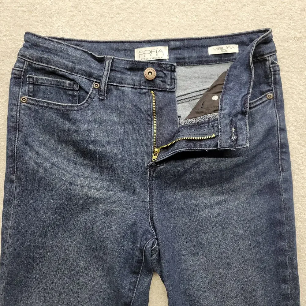 Sofia Jeans by Sofia Vergara Womens Size 4 Dark Wash Flare Stretch Jeans